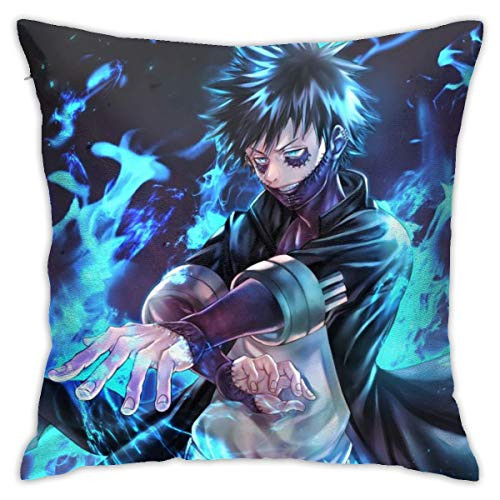 My Hero Academia Dabi Pillow Case Decorative Throw Pillows Pillowslip Hidden Zipper Pillows Decorative Pillows for Kids Square Throw Pillows 18x18