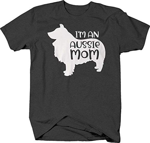 Im an Aussie mom Silhouette Australian Shepherd Dogs pet Owner T Shirt for Men Medium Gray