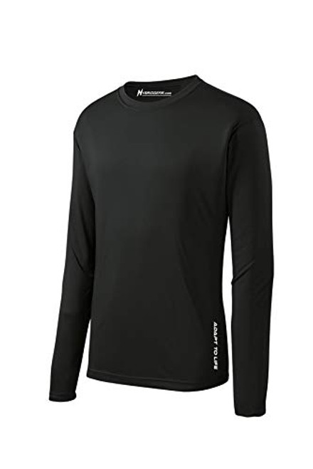 Hybrid Gear Men s Long Sleeve Moisture Wicking T Shirt-XL  Black