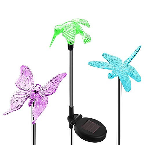 Solar Garden Light Outdoor MAYSAK LED Color Changing Stake Light with Acrylic Figurines Hummingbird Butterfly Dragonfly Decorative Landscape Light for Garden Yard Path Lawn Solar Garden Light Outdoor MAYSAK LED Color Changing Stake Light with Acrylic Figurines Hummingbird Butterfly Dragonfly Decorative Landscape Light for Garden Yard Path Lawn