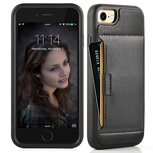 ZVE Wallet Case for Apple iPhone SE 2020 and iPhone 7 8 4.7 inch Slim Leather Wallet Case with Credit Card Holder Slot Pocket Protective Case Cover for Apple iPhone SE 7 8 - Black