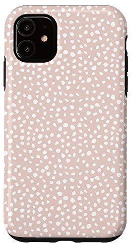iPhone 11 Dalmatian Pattern Brush Stroke White Spots Beige Case