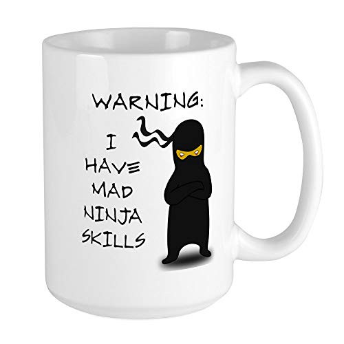 CafePress Mad Ninja Skills Large Mug Coffee Mug Large 15 oz. White Coffee Cup