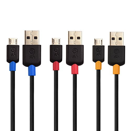 Cable Matters 3-Pack USB to Micro USB Cable (Micro USB to USB 2.0 Cable/Micro USB Charging Cable) in Black 3 Feet - Available 3FT - 15FT in Length