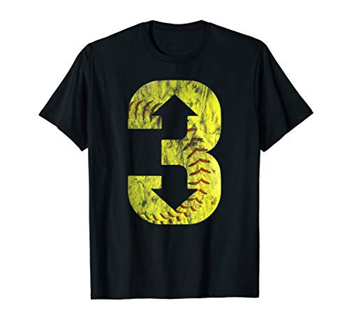 3 Up 3 Down   Three Up Three Down Softball Distressed T-Shirt