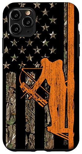 iPhone 11 Pro Max Bow Hunting Tree Stand Deer Hunter American Flag Camouflage Case