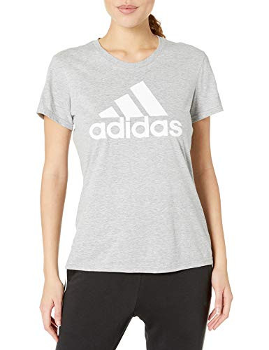 adidas womens Basic Badge of Sport Tee Medium Grey Heather White Medium
