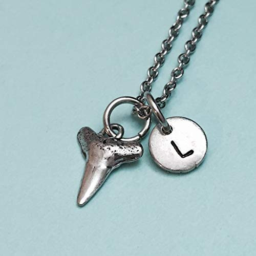 Small shark tooth necklace shark tooth charm shark necklace personalized necklace initial necklace initial charm monogram Small shark tooth necklace shark tooth charm shark necklace personalized necklace initial necklace initial charm monogram