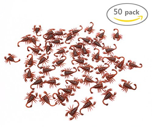 LovesTown Fake Scorpion Simulated Insect Joke Toys Prank Toy Scorpion Toy Figure 1.6" Halloween Party Supplies 50Pcs