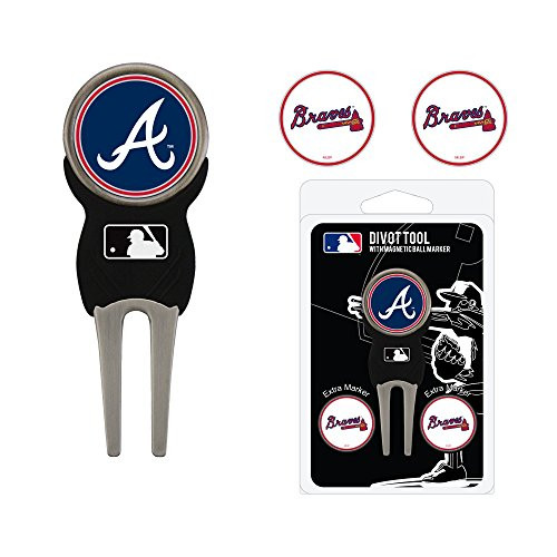 Team Golf MLB Atlanta Braves Divot Tool with 3 Golf Ball Markers Pack Markers are Removable Magnetic Double-Sided EnamelNavy Team Golf MLB Atlanta Braves Divot Tool with 3 Golf Ball Markers Pack Markers are Removable Magnetic Double-Sided EnamelNavy