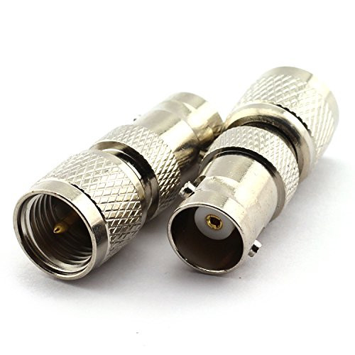 E-outstanding 2 x BNC/Mini UHF Type Adapter BNC-Female Plug to Mini UHF-Male Jack RF Coaxial Antennas Connector Straight
