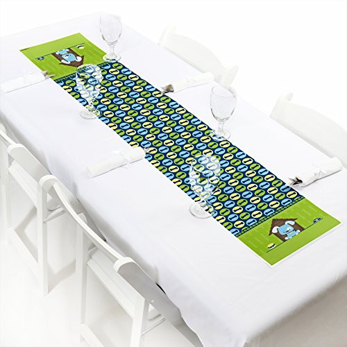 Big Dot of Happiness Boy Puppy Dog - Petite Baby Shower or Birthday Party Paper Table Runner - 12" x 60"