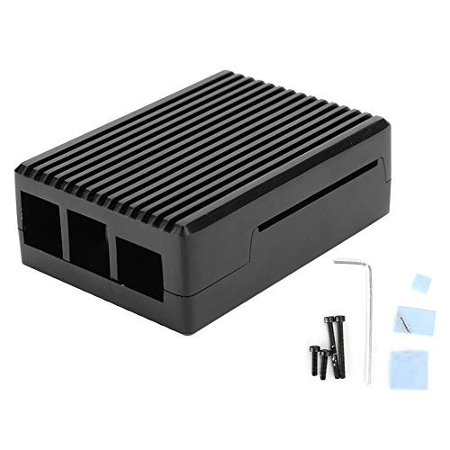 S erounder for Raspberry Pi 4 Metal Case3.5 inch Aluminum Alloy Shell with Heat Dissipation Column Passive Heat Dissipation Case for Raspberry Pi 4BEffective Heat Dissipation Black