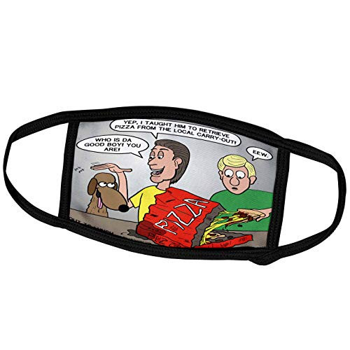3dRose Training The Dog to Fetch Pizza - Face Covers  fc_4516_1