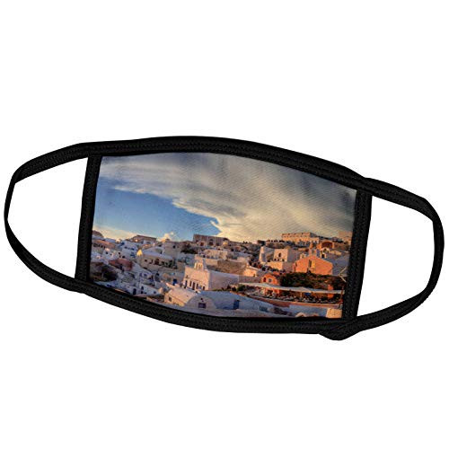 3dRose Greece Santorini Oia Colorful Buildings - EU12 DGU0366 -. - Face Covers  fc_81836_2