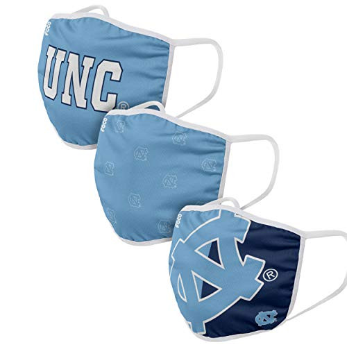 FOCO UNC Tar Heels NCAA Face Cover - Adult - 3 Pack  FACECOVERNCAA