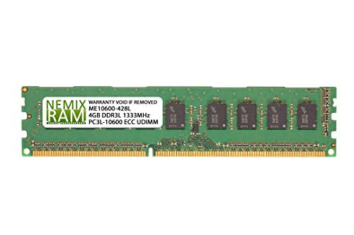 4GB  1x4GB  DDR3-1333MHz PC3-10600 ECC UDIMM 2Rx8 1.35V Unbuffered Memory for Server Workstation