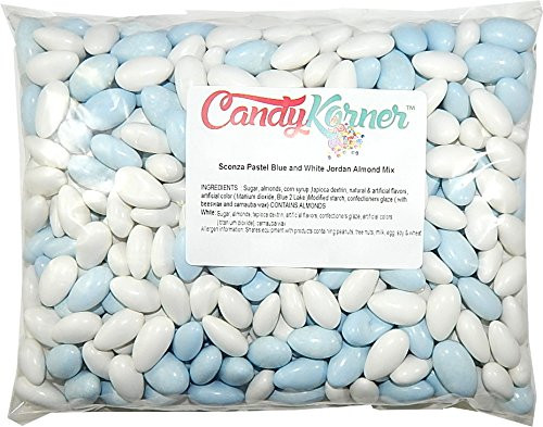 Sconza Jordan Almonds Pastel Blue And White  2.5 Pound