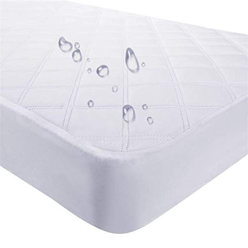 Waterproof Mattress Protector Fitted Mattress Pad Breathable  and  Hypoallergenic Bed Protective Cover 18   Deep Pocket Vinyl-Free Queen