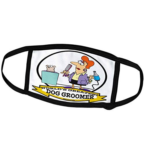 3dRose Face Cover Large Funny Worlds Greatest Dog Groomer Women Cartoon