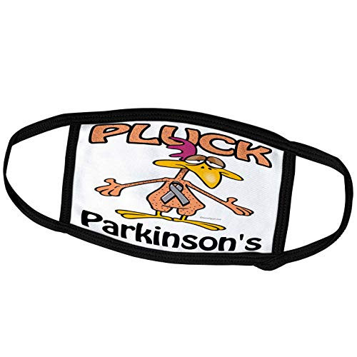 3dRose Chicken Pluck Parkinsons Disease Awareness Ribbon Cause Design - Face Covers  fc_114860_1