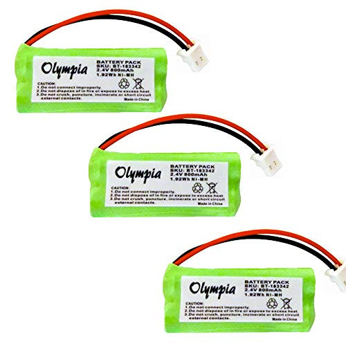 3 Pack Replacement Battery for AT and T TL88002 Cordless Phone  800mAh 2.4V NI-MH