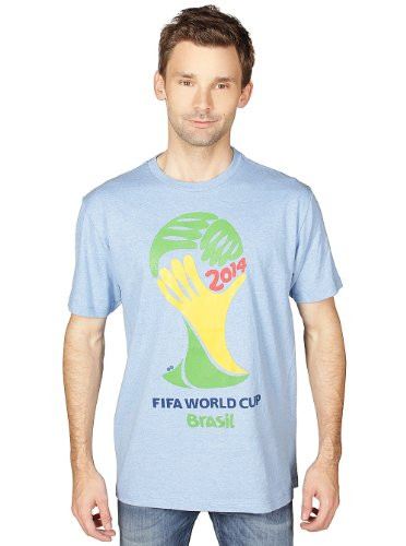 FIFA Official 2014 World Cup Brasil Logo Adult T-Shirt-Blue Small