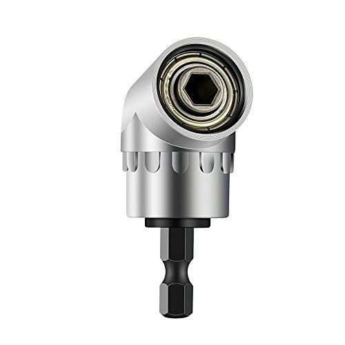 Right Angle Drill, 105 Degree Right Angle Driver Angle Extension Power Screwdriver Drill Attachment 1/4inch Hex Bit Socket Screwdriver Holder Adapter by Jelbo