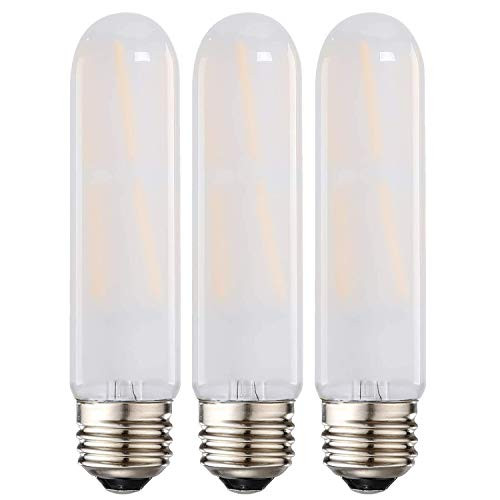 LEOOLS T10 Led Frosted Bulb 8W Dimmable Tubular LED Light Bulb 75 Watt Incandescent Bulb Equivalent 2700K Soft Warm White Frosted Glass E26 Base for Cabinet Display Cabinet etc3 Pack.