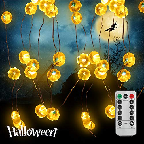 Eurobuy Halloween Pumpkin String Light 98ft 30LED Halloween Decoration Lights Outdoor Indoor Battery Operated String Light with 8-Modes for Halloween Home Party Yard Mantel Decor Eurobuy Halloween Pumpkin String Light 98ft 30LED Halloween Decoration Lights Outdoor Indoor Battery Operated String Light with 8-Modes for Halloween Home Party Yard Mantel Decor