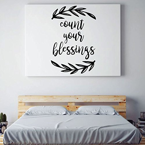Christian Wall Decal Quote - Count Your Blessings - Vinyl Scripture And Religious Home Bathroom Decor - Church Decoration
