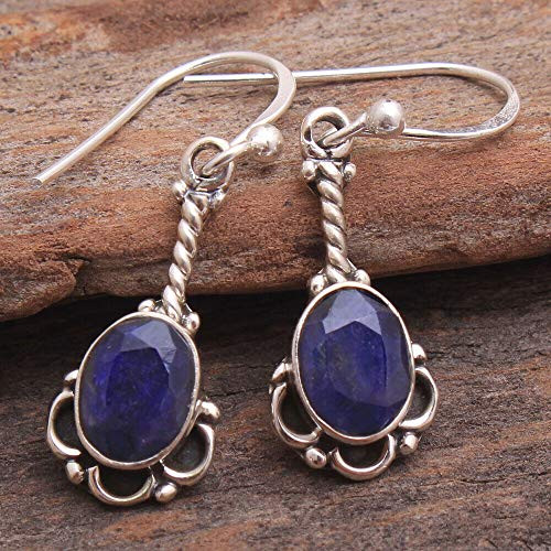 Simulated Citrine Gemstone Dangle Earrings for Womens Sterling Silver Earrings Round Earrings