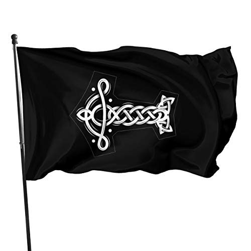 Mjolnir and Rune Wheel Vikings Norse Mythology Symbol 3x5 FT American Flag Outdoor Banner Family Banner Garden Banner Black Mjolnir and Rune Wheel Vikings Norse Mythology Symbol 3x5 FT American Flag Outdoor Banner Family Banner Garden Banner Black