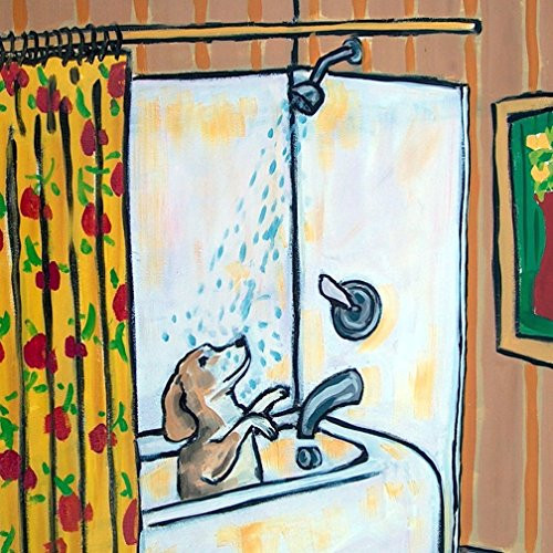 Beagle bather bath shower bathroom decor dog art tile coaster gift Beagle bather bath shower bathroom decor dog art tile coaster gift