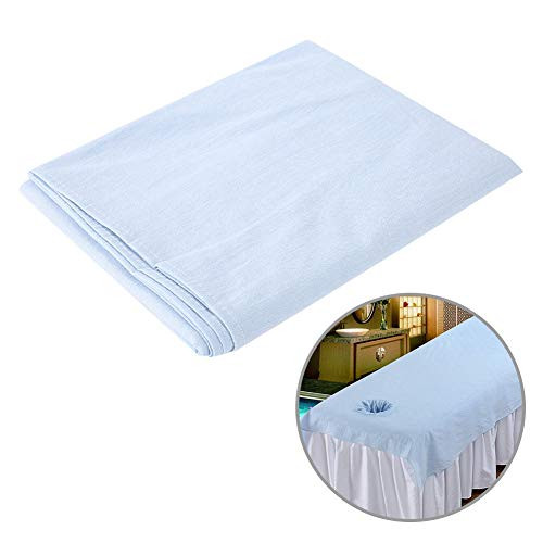 Beauty Massage Bed Sheets Salon Massage SPA Couch Soft Cotton Bed Cover Protector Mattresses with Face Breath Hole  Light Blue