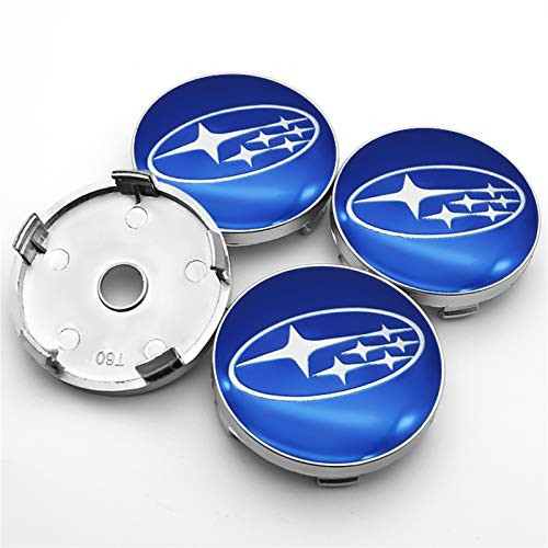 Without Center Cover Hubcap Truck nut Hubcaps 4pcs 56mm and 60mm Emblem Wheel Center Hub Caps Badge Covers Car Accessories for Subaru- Forester Outback Impreza Legacy LEVOR  Color   Y1