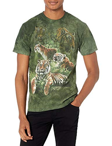 The Mountain Jungle Tigers Adult T-Shirt Green Medium