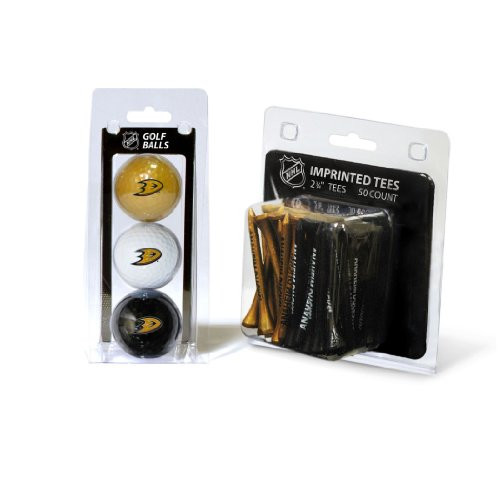 Team Golf NHL Anaheim Ducks Logo Imprinted Golf Balls  3 Count   and  2-3 4 inch Regulation Golf Tees  50 Count  Multi Colored