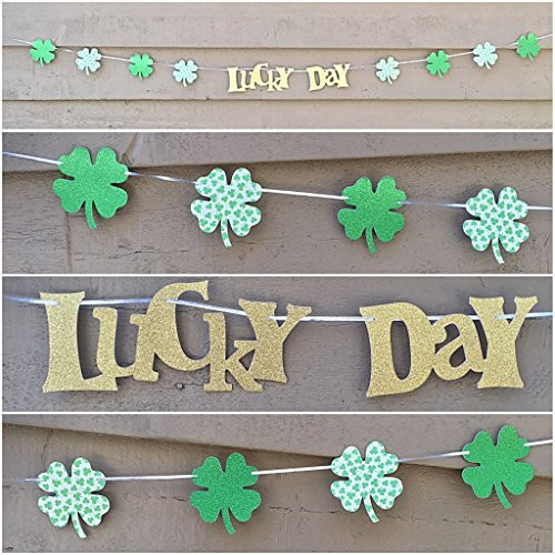 St. Patrick s Banner Four Leaf Clover Garland Lucky Day Shamrocks Irish Celtic