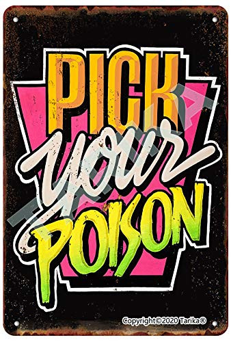 Pick Your Pokon Tin Vintage Look 8X12 Inch Decoration Plaque Sign for Home Kitchen Bathroom Farm Garden Garage Inspirational Quotes Wall Decor