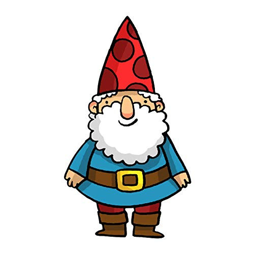 Wee Happy Gnome Wall Decal - 9 inch tall x 5 inch wide