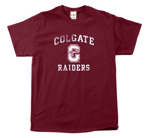 Colgate Raiders 100-Percent Pre-Shrunk Vintage Mascot College Short Sleeve Tee Medium Cardinal