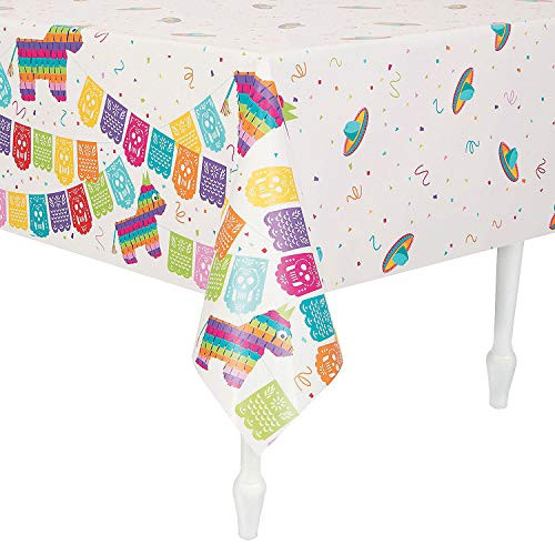 Fun Express - Mexican Fiesta Pinata Table Cover for Cinco de Mayo - Party Supplies - Licensed Tableware - Misc Licensed Tableware - Cinco de Mayo - 1 Piece