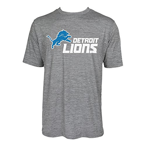 Zubaz NFL Detroit Lions Men s Tonal Gray Wordmark Logo Tee Gray Small