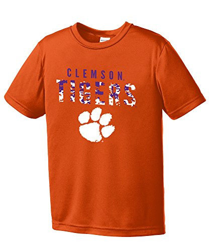 NCAA Youth Boys Digital Camo Mascot Short Sleeve Polyester Competitor T-Shirt Clemson Tigers Orange - Youth X-Large
