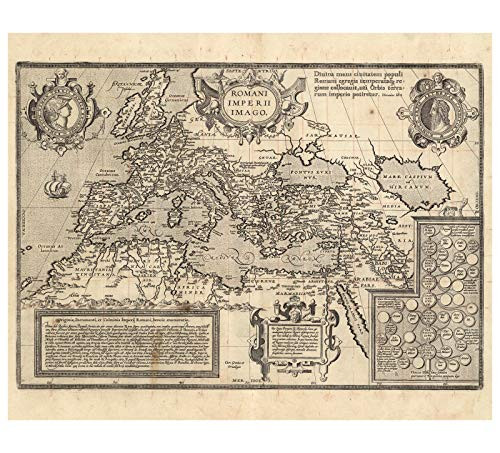 Vintage Map of the Roman Empire 17th Century Fine Art Reproduction