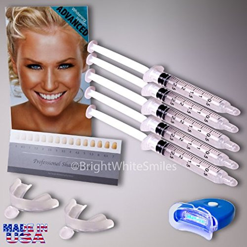 44 percent Carbamide Peroxide Teeth Whitening Kit - Teeth Whitening Gel Tooth Trays LED Light