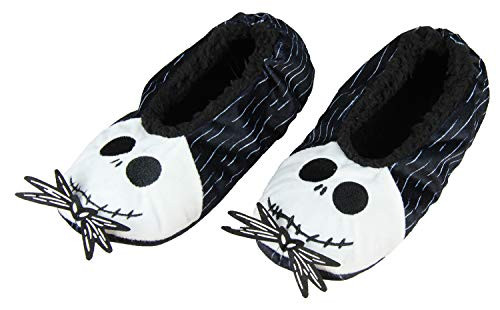 The Nightmare Before Christmas Slippers Jack Skellington Character Slipper Socks with No-Slip Sole For Women Men  Small