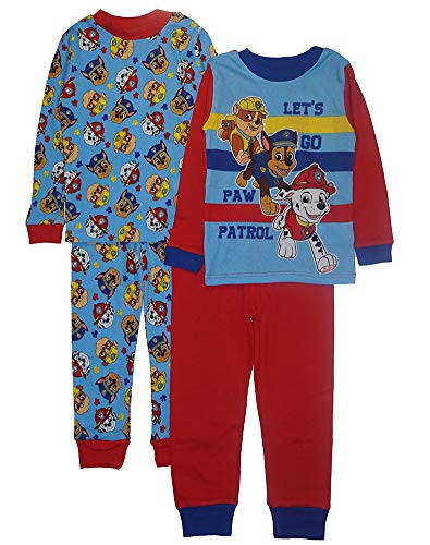 Nickelodeon Boys  Toddler Paw Patrol 4-Piece Cotton Pajama Set Pups On Patrol 2T