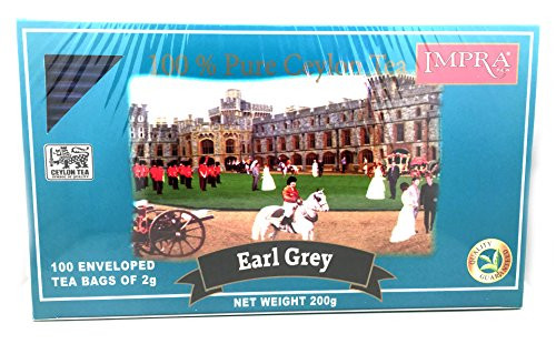 Impra 100% Pure Ceylon Tea Earl Grey 100 Enveloped Teabags